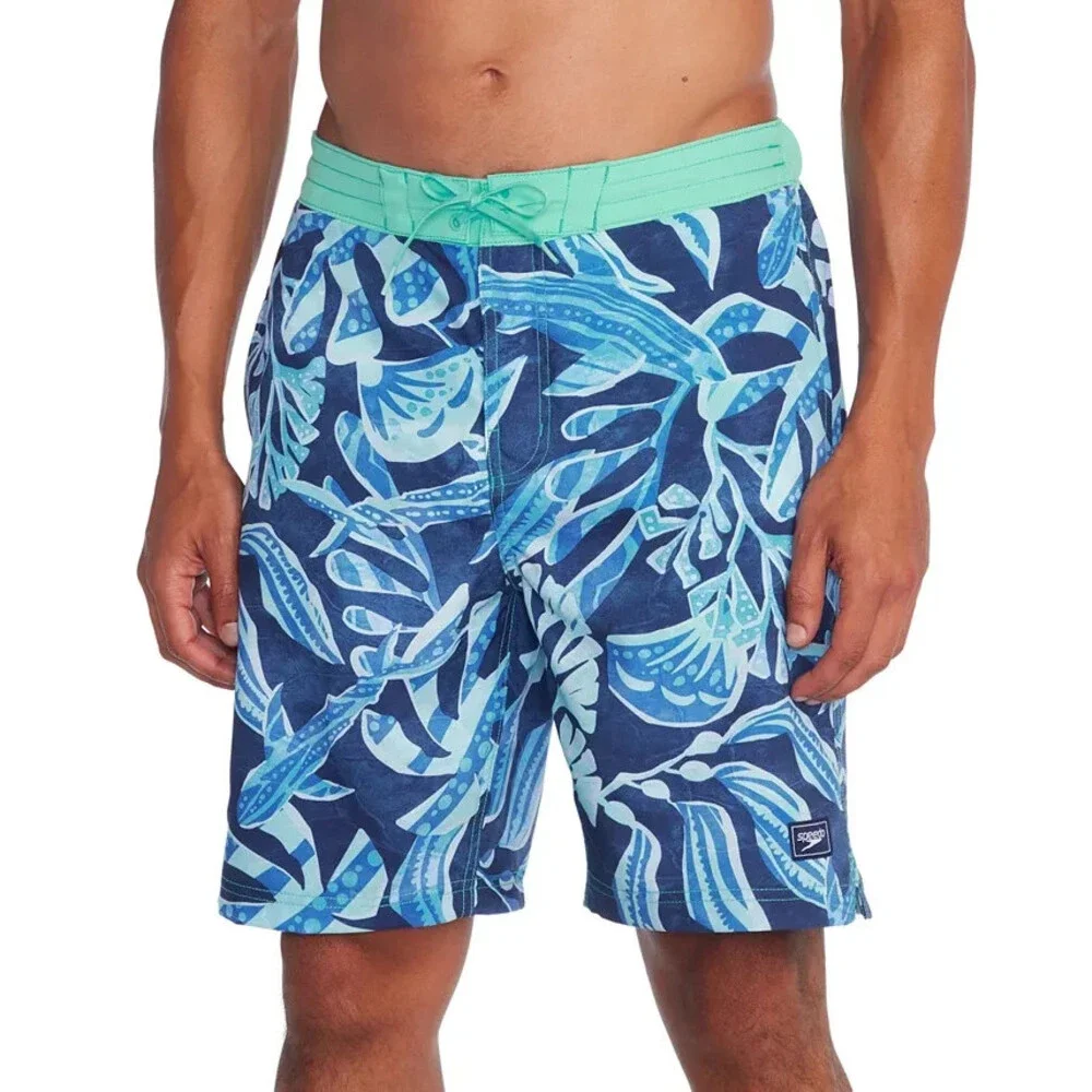 Speedo Printed Bondi Basin Boardshorts Men's Large Peacoat 9